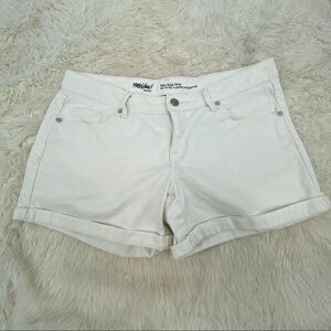 Mossimo white denim jean shorts mid rise midi 6 28